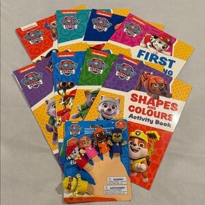 Paw Patrol Learning Activity 8 Book Set with 5 Finger Bath Puppets Kids